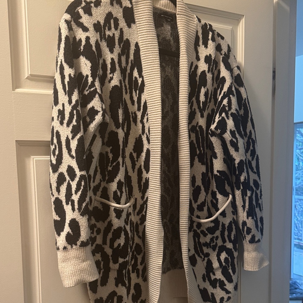 Who What Wear Monochrome Leopard Cardigan